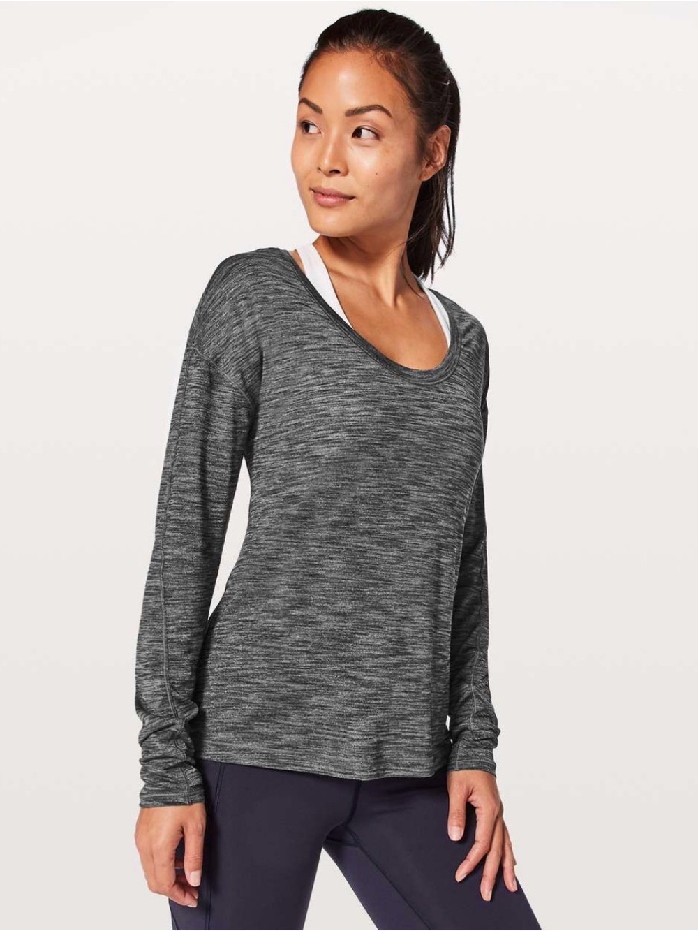 lululemon Meant to Move Women’s Long-Sleeve Scoopneck Top - Heather Charcoal